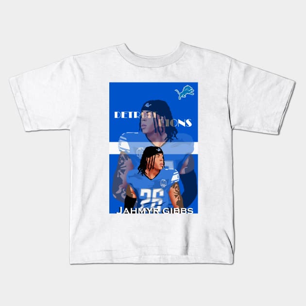 Jahmyr Gibbs Detroit Lions Kids T-Shirt by DP Store